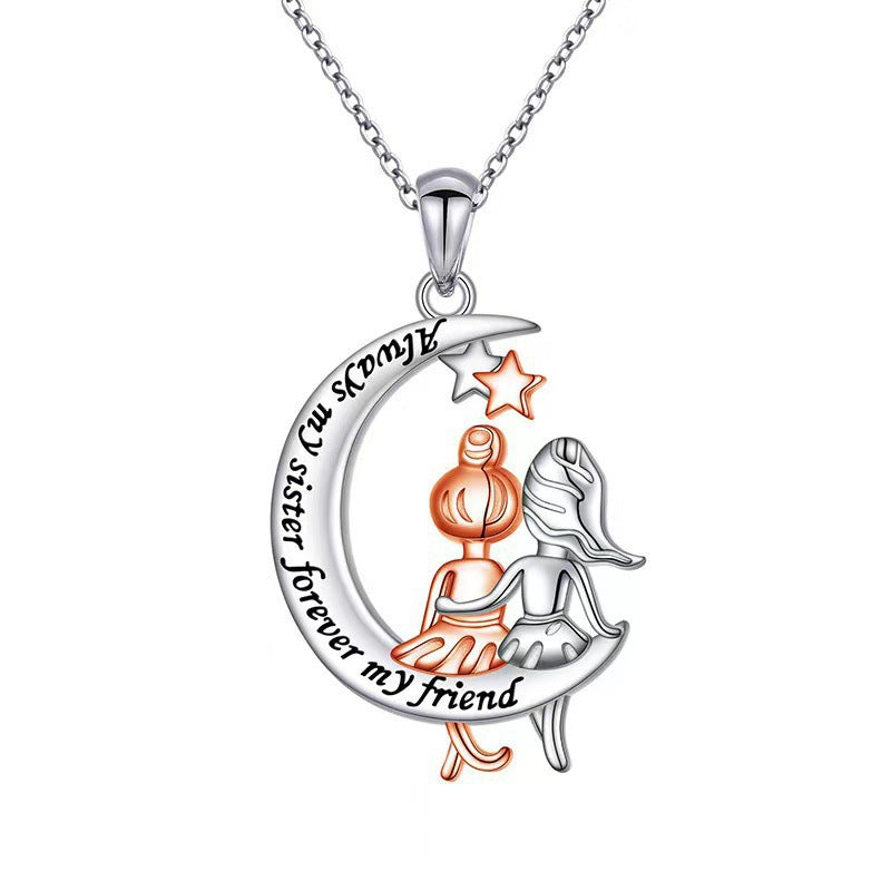 Wholesale Moon Friend Alloy Pendant